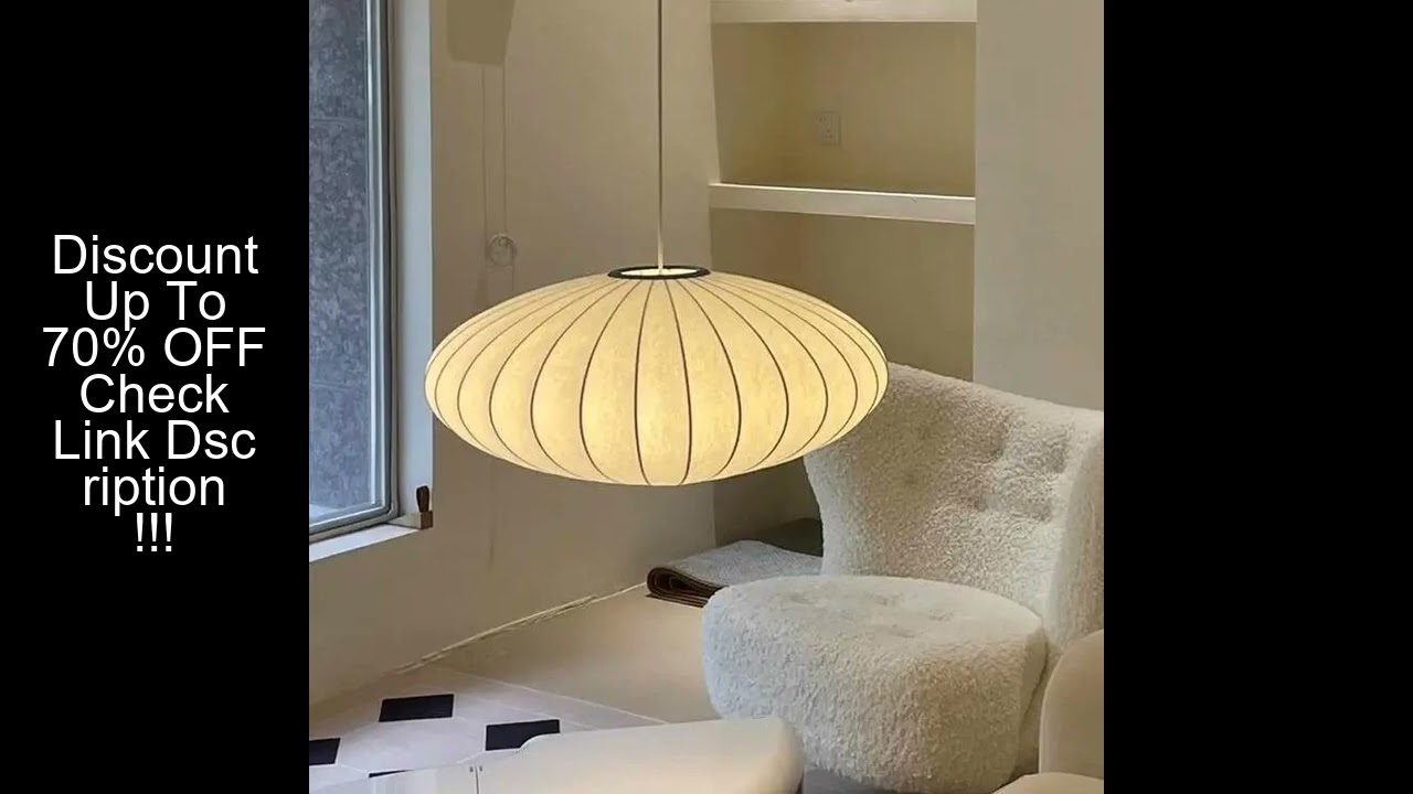 Japanese Style Handmade Silk Pendant Lamp Wabi-sabi LED Light - For Living Room Hotel Hall Kitchen I