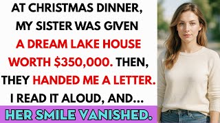 At Christmas Dinner, My Sister Was Given A Dream Lake House Worth $350k. But They Handed Me A Letter