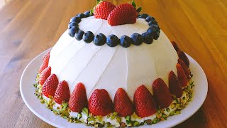 Berries Dome Cake | Zuccotto Cake | No-Bake | Easy Recipe