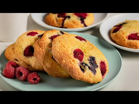 Mixed Berry Muffin Cookies - Dished #Shorts