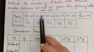 Newton's forward interpolation formula||problem 3|| interval || interpolation|| numerical methods