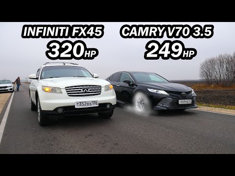ГОНКА. НОВАЯ CAMRY V70 3.5 vs INFINITI FX 45 vs BMW G20 320D vs TIGUAN 2.0T 220 л.с.