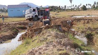 Incredible Dump Truck KOMATSU Bulldozer Opening New Project Working Fu Fill The Rock In Size 5 Multi