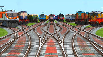 😙All Realistic Trains Gameplay On Bumpy Railroad Tracks | train videos indian railways | bumpy road 