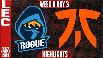 RGE vs FNC Highlights | LEC Spring 2021 W8D3 | Rogue vs Fnatic