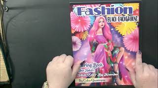 Flip & Review Fashion Black Background by Color Questopia (Adult Coloring)