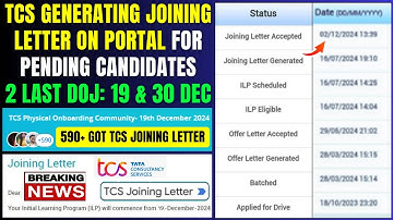 TCS DIRECT JOINING LETTER ON PORTAL, SET 1-3 DOCUMENT UPLOAD, ILP TRAINING, BGC & ONBOARDING PROCESS