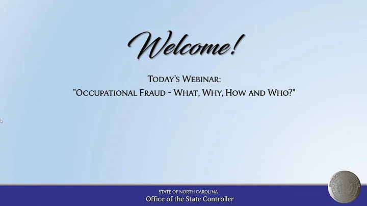 Occupational Fraud   What, Why, How and Who, October 8, 2019
