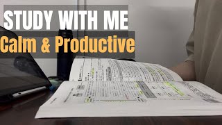 Study With Me 1 Hour | Calm &amp; Productive | Rain Ambience &amp; Relaxing Piano