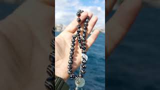 925 Ayar Gümüş Püskül Gümüş Firuze Mercan İşlemeli Küre Kesim Erzurum Oltu Taşı Tesbih 🏷️ 101005534