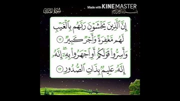 سورة الملك آية 12_ 13