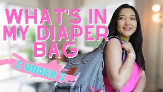 WHAT'S IN MY DIAPER BAG FOR 2 UNDER 2 | TODDLER AND NEWBORN DIAPER BAG