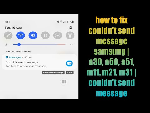 how to fix couldn&rsquo;t send message samsung | a30, a50, a51, m11, m21, m31 | couldn&rsquo;t send message