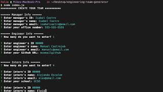 Command Line Engineering Team Generator