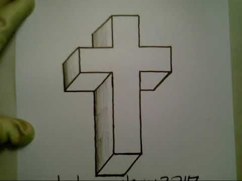 How To Draw A 3D Cross Crucifix Easy Optical Illusion Step 