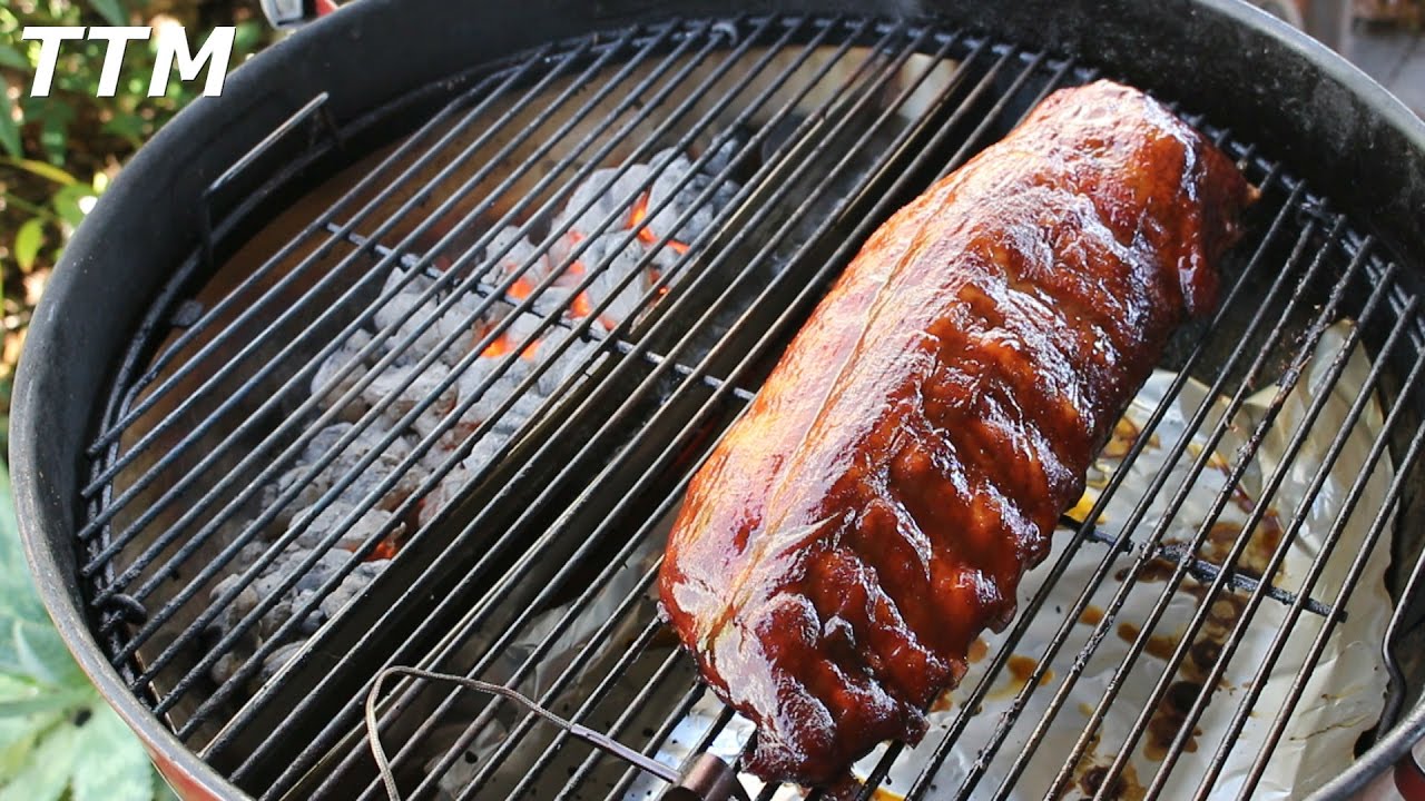 Bbq Baby Back Ribs On The Weber Kettle Grill My First Slow Cook With