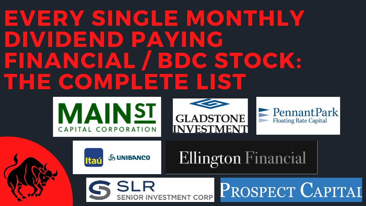 Every Monthly Dividend Financial and BDC Stock The Complete List YouTube
