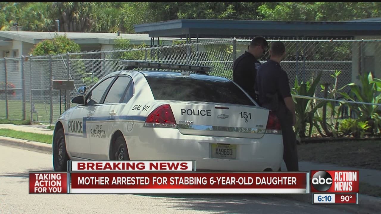 Mother arrested for stabbing 6-year-old daughter - YouTube