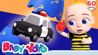 Разнообразные конфеты (Surprise Eggs Police Car) | Детские песенки- Baby yoyo