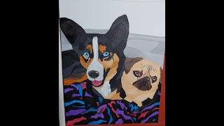 Axe & Benny SpeedPaint | Geometric Pet Painting Timelapse by Melissa Hilliker 45 views 4 months ago 2 minutes, 6 seconds