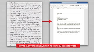 How to Convert Handwritten notes to Microsoft Word