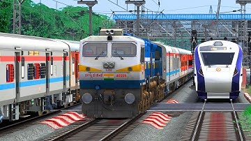 LHB RAJDHANI OVERTAKE VANDE BHARAT TRAIN | BUMPY RAILROAD | Train Simulator | Railwork | NTG GAMING