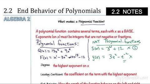 A2 Unit 2 Lesson 2 End Behavior