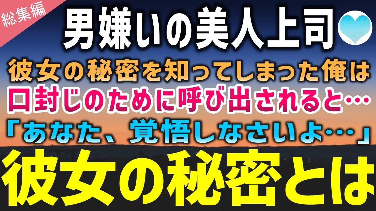 【感動する話】男嫌いで有名な美人上司。ある日、彼女の秘密を知ってしまった俺に、美人上司は口封じだといって…「覚悟しなさいよ？」【泣ける話】朗読　総集編