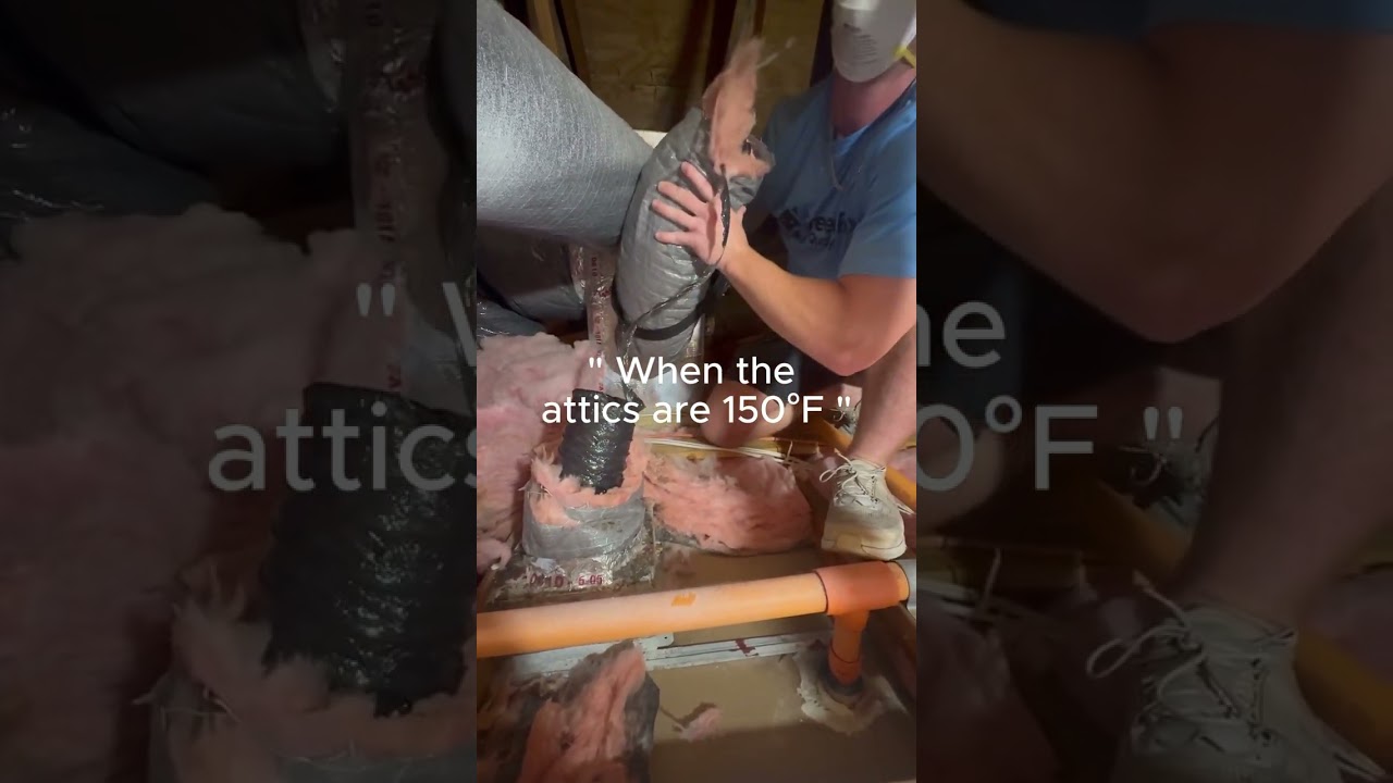 What HVAC Technicians Do When Attics Are 150 Degrees 🤣                  #hvaclife