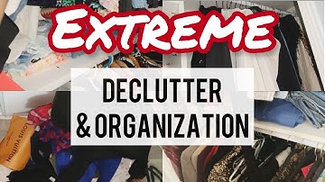 EXTREME CLOSET CLEAN OUT! | Small Closet Declutter & Organizing + Hacks! (PART 2)