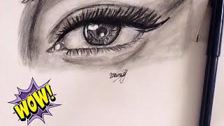 Drawing a realistic eye | Speed Draw | Draw With Mansi