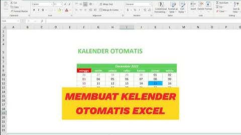 CARA MEMBUAT KALENDER OTOMATIS EXCEL