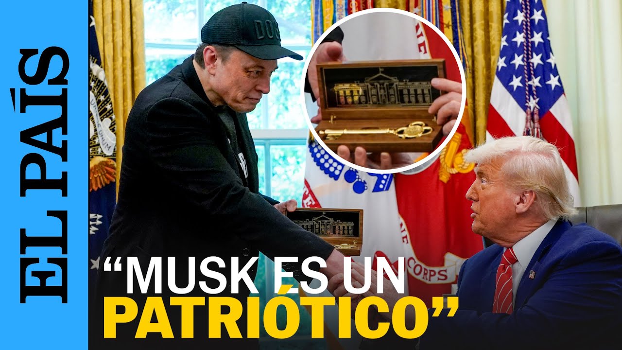 Trump se despide de Elon Musk en el Despacho Oval y le entrega la llave ...