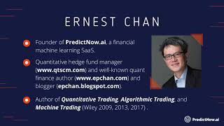 Dr. Ernest Chan Introduction | Financial Machine Learning Course
