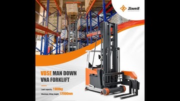 operation video for Zowell VDSE seated type man down VNA forklift