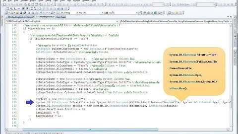 06 : สอนเขียนโปรแกรม C#.Net โปรแกรมสำหรับอ่านหนังสือภาษาอังกฤษ Day 06 Open File Text Part 2