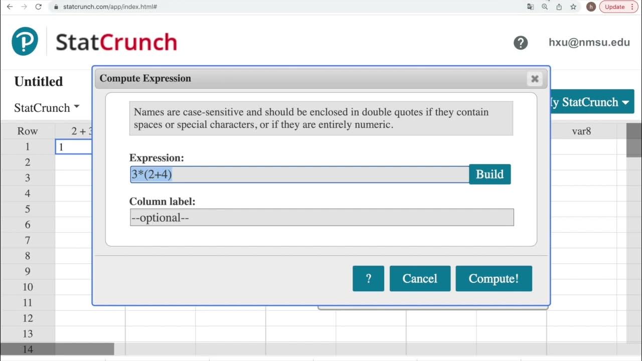 How to Use StatCrunch as a Calculator YouTube