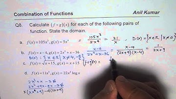 Q8 Quotient of Combined Functions and Domain