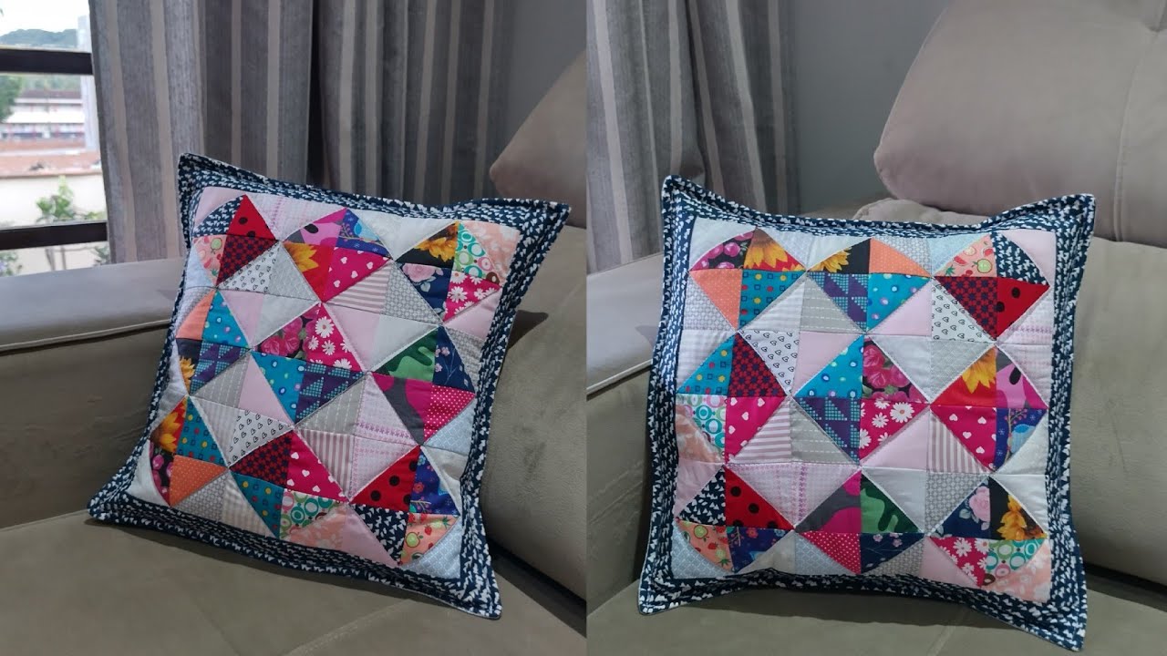Capa de almofadas feita com #retalhos, muito fácil, #passo a passo.