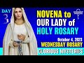 Novena to Our Lady of the Rosary Day 3 Wednesday Rosary ᐧ Glorious Mysteries of Rosary 💙 October 4th