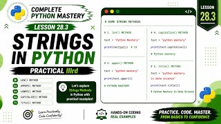 Python String Methods | len(), upper(), lower(), capitalize(), title() | Lesson 28 | Hindi/Urdu