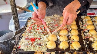 japanese food - takoyaki master amazing skill たこ焼き