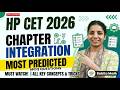 HP CET MATHS~ CHAPTER INTEGRATION MOST PREDICTED MCQ QUESTIONS