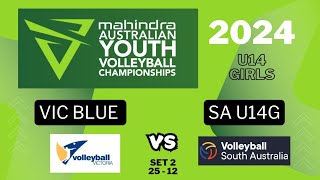 2024 AYVC-Day 3- Game 1- U14G- VIC Blue vs SA (3-0)- Set 2 (25-12)