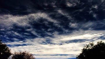 Cirrus clouds form/driting with trails1 time lapse V07108 contrail chemtrail sky pollution cirrus