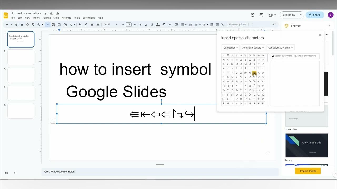 how to insert symbol in Google Slides YouTube