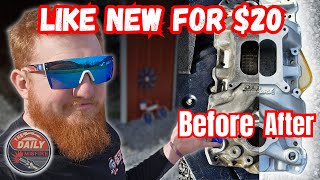 How To Make Your Aluminum Intake Look New! Cleaning My Edelbrock Intake And Painting it For Cheap!!!