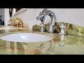 Luxurious golden dragon shape widespread 3 holes bathroom faucet