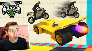 GTA V Online: MOTO vs BATMÓVEL - O SALTO para a VITÓRIA!!!