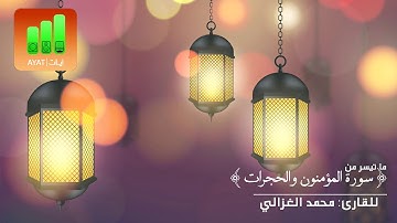 تلاوة خاشعة لما تيسر من المؤمنون والحجرات | للقارئ محمد الغزالي